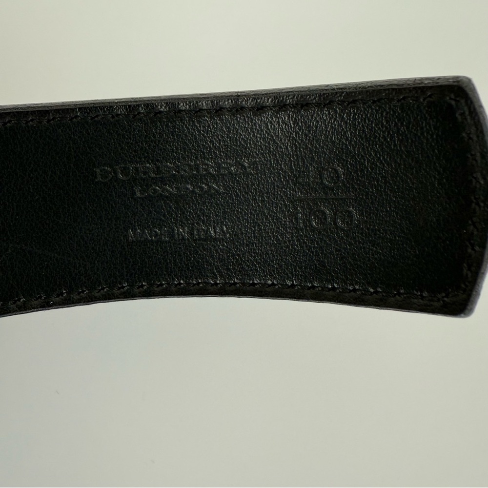 Burberry Check Buckle Belt 30” Archive Beige & Black Leather Classic - Picture 9 of 10